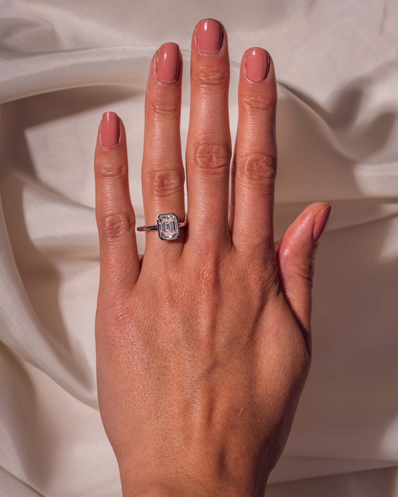 Cushion Hidden Halo Lab Grown Diamond Engagement Ring